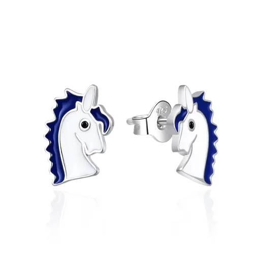 Agato Cercei din argint cu email Unicorni AGT-ED006P