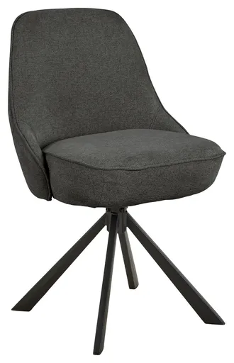 Scaun Carlton, Actona, 52x56x83.5 cm, rotativ, poliester/otel, gri inchis