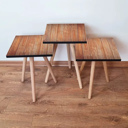 Set masute 3 piese, Hanah Home, 3Shp354, Maro