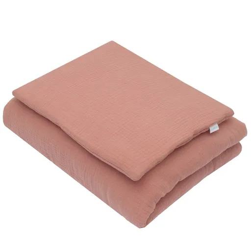 Set New Baby de muselină pentru bebeluși cu umplutură, roz, 80 x 70 c m, roz