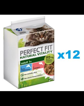 PERFECT FIT Natural Vitality plicuri 72x50 g hrana umeda pisici adulte si dupa castrare in sos cu peste oceanic si somon