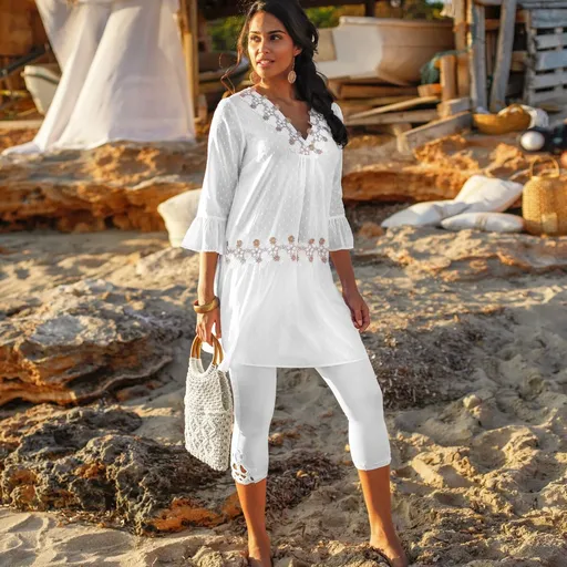 jambiere 3/4 cu dantelă macramé