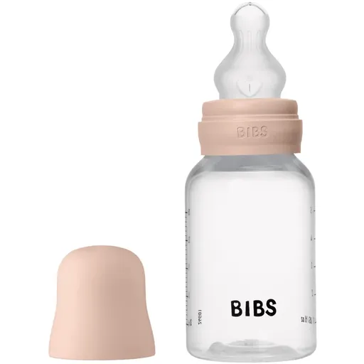 BIBS Anti-Colic Baby Bottle Silicone biberon anticolici cu suzetă din silicon Blush 150 ml