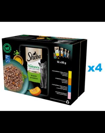 SHEBA Nature’s Collection 48x85g hrana umeda pisici, 4 sortimente in sos