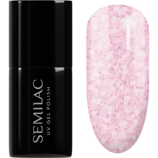 Semilac UV Hybrid Crushed_ICE unghii cu gel folosind UV / lampă cu LED culoare 491 Strawberry Ice 7 ml