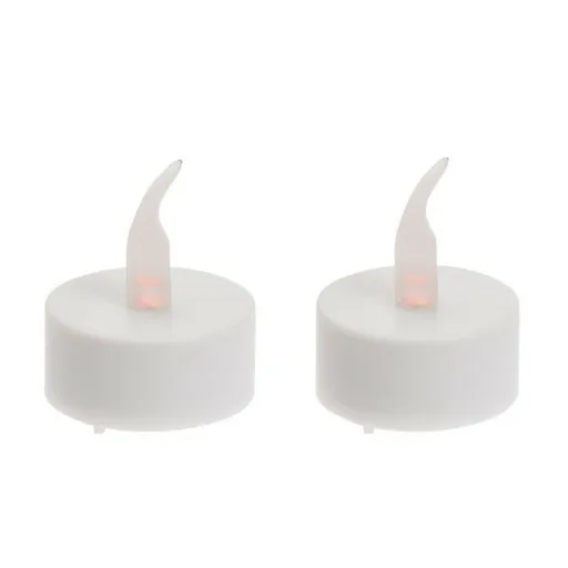 Lumânări LED intermitente tip pastilă, 3,8 cm, setde 2 bucăți, cu baterii, temporizator