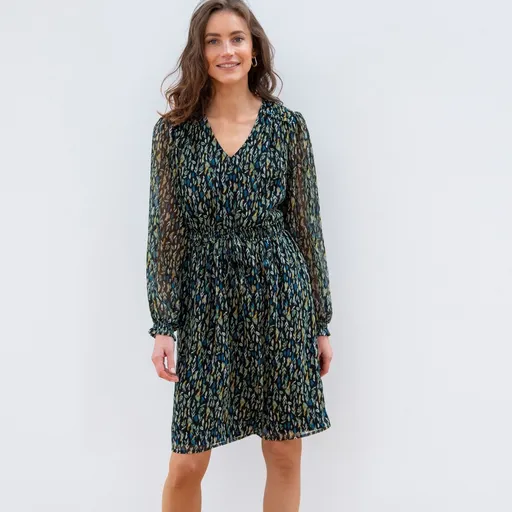 Rochie din voal cu model minimalist