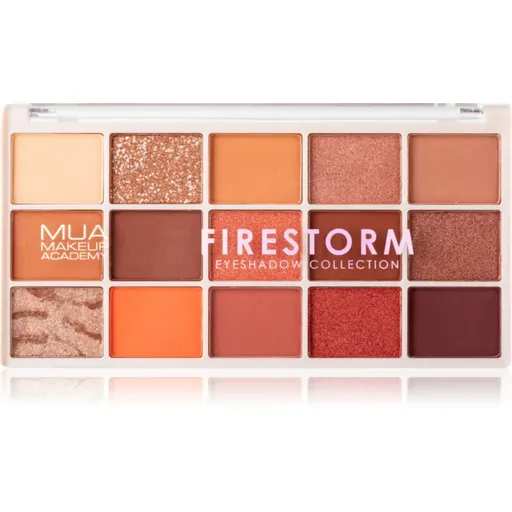 MUA Makeup Academy Professional 15 Shade Palette paletă cu farduri de ochi culoare Firestorm 12 g