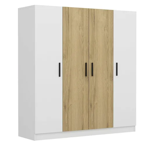 Dulap pentru haine, Hanah Home, Kale, 180x210x52 cm, Nuc/Alb