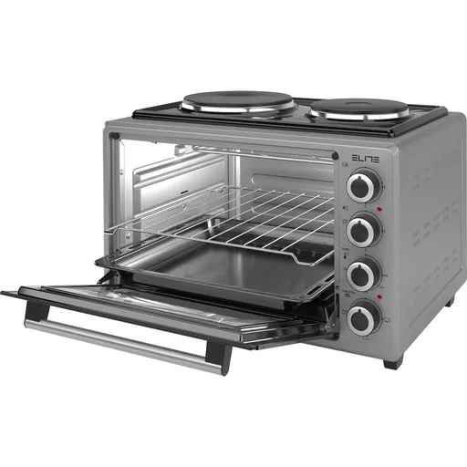 Elite EMO-38302G aragaz mic, 1800W, 38 l, 3 funcții, Sticlă dublă, Termostat, Timer, Inox