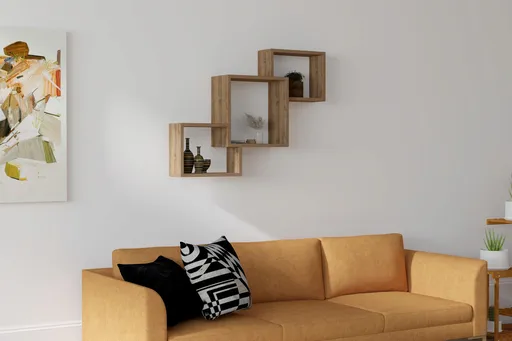 Raft de perete, Hanah Home, Silver, 98x72x19.6 cm, Maro