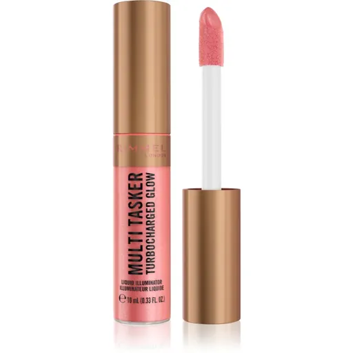 Rimmel Multi-Tasker Turbocharged Glow iluminator lichid culoare 002 Rosy Rebel 10 ml