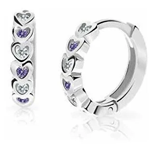 Cutie Jewellery Cercei rotunzi pentru copii din aur alb C3339-80-X-2 violet