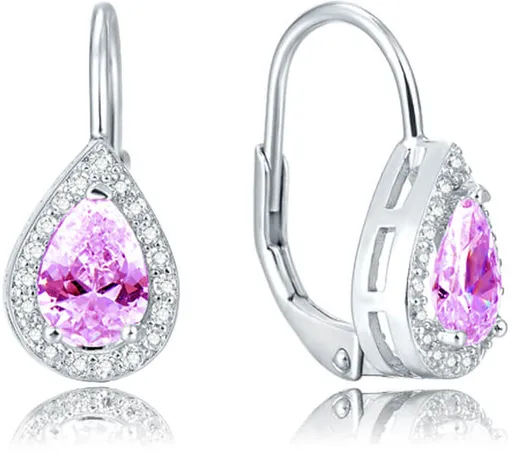 Beneto Cercei din argint cu cristal roz AGUC1162
