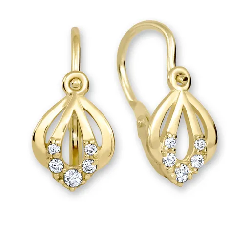 Soliter Cercei fini din aur cu cristale transparente 239 001 00728