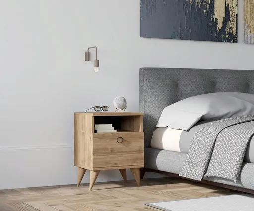 Noptiera, Hanah Home, Barlo, 40x50x40 cm, Maro