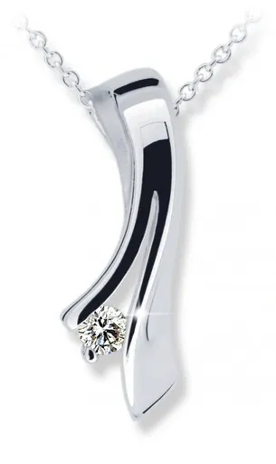 Cutie Jewellery Pandantiv atemporal din aur alb cu zircon Z6310-1796-40-10-X-2