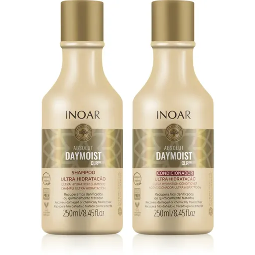 INOAR Absolut Daymoist CLR™ set pentru par uscat si vopsit 2x250 ml