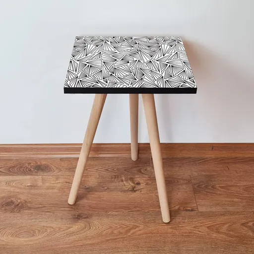 Masuta, Hanah Home, Shp229, 35x42x35 cm, Alb/Negru