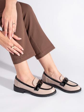 Mocasini maro cu toc plat, eleganți, pentru femei