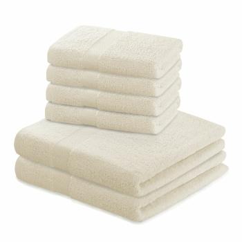 Set șervet și prosop DecoKing Marina, bej, 4 buc. 50 x 100 cm, 2 buc. 70 x 140 cm, bej deschis