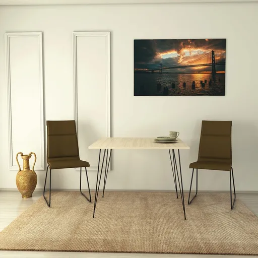 Masa, Hanah Home, Sandalf Square, 90x75x90 cm, Stejar