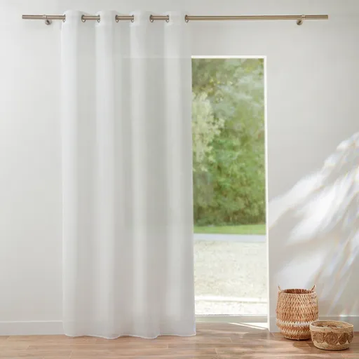 Cortină din voal de culoare solidă cu efect de in