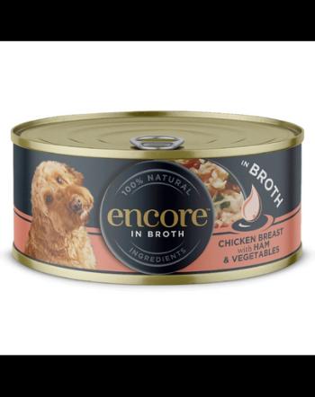 ENCORE Dog piept de pui, sunca si legume in sos 12x156g hrana pentru caini