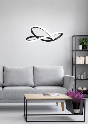 Lustra Course, RL, 60x150 cm, 27.5W, 1x SMD LED, metal, negru mat/alb