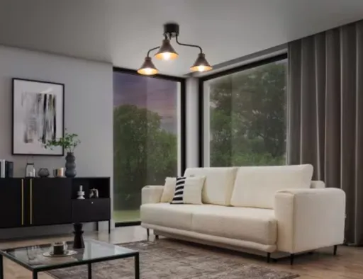 Lustra ELTAP, Detmer, 66x29 cm, 3xE27, 15W, otel, negru/auriu