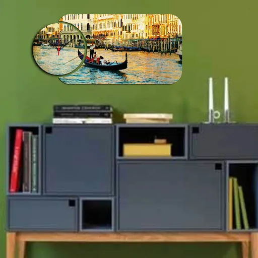 Ceas de perete, YMS-09, Dimensiune: 68 x 32 cm, Multicolor