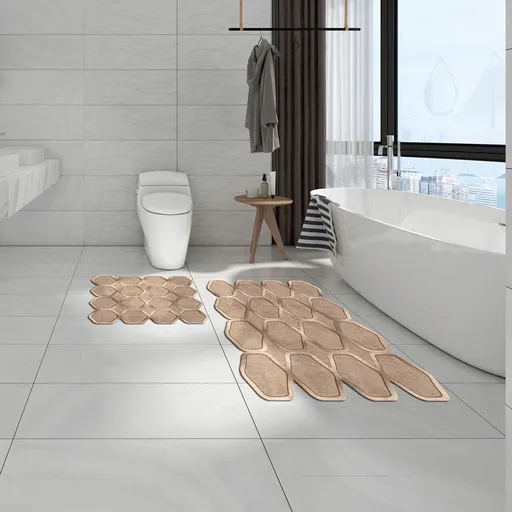 Set covorase de baie, L'essentiel Maison, 21014515Vz, Crem