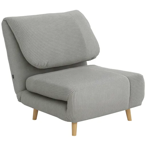 HOMCOM 2 în 1 Fotoliu extensibil Pat pentru oaspeți, cu suport reglabil Cord-Optik 82 cm x 89 cm x 83 cm Gri | Aosom Romania