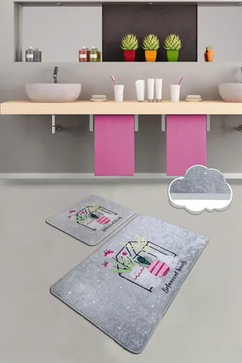 Set covorase de baie, L'essentiel Maison, Botanical Sweets, Poliester, Multicolor