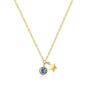 S'Agapõ Colier placat cu aur cu cristal și stea Lucky Light SKT24