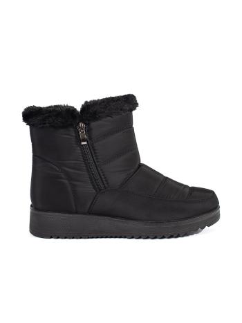 Cizme de zăpadă pentru femei la modă, negre, fără toc