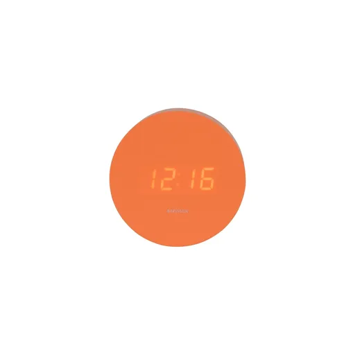 Karlsson 5981OR ceas LED de design cu alarmă,portocaliu, diametru 9 cm, portocaliu