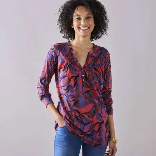 Tunică cu mânecă lungă și imprimeu floral