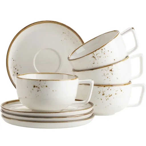 Mäser Set de 8 piese de cafea Pintar White cupuncte maro, maro