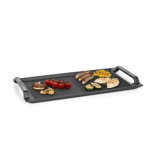 Klarstein Delicatessa Grill Pan , placă pentru grill, accesoriu pentru plită cu inducție, negru