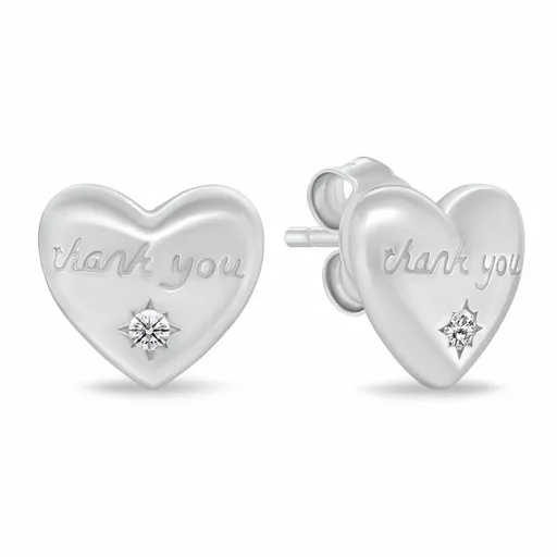 Brilio Silver Cercei din argint fini cu zircon Inimi cu text EA1227W