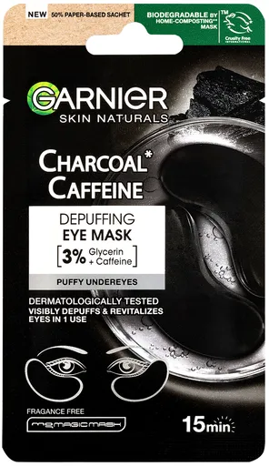 Garnier Mască de ochi cu cărbune activ Skin Naturals (Depuffing Eye Mask) 5 g