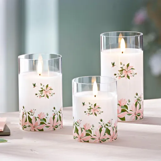 Lumânări Magnolia LED, set de 3