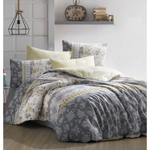 BedTex Lenjerie de pat din bumbac Vera gri, 220 x 200 cm, 2 bucăți 70 x 90 cm