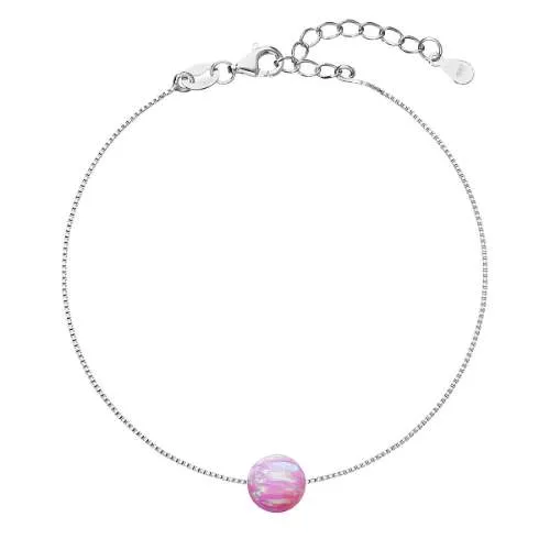 Evolution Group - Pavona Brățară delicată cu opal sintetic roz 13019.3 pink