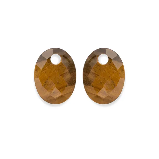 Sparkling Jewels Pandantive ovale pentru cercei din ochi de tigru EAGEM09-MO