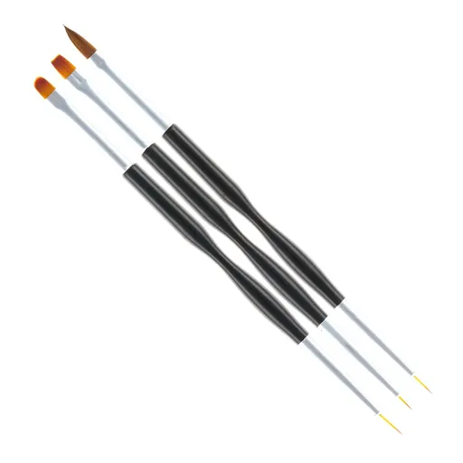 Pensule Manechiura cu 2 Capete Negre, 3 set, Oranjollie x29