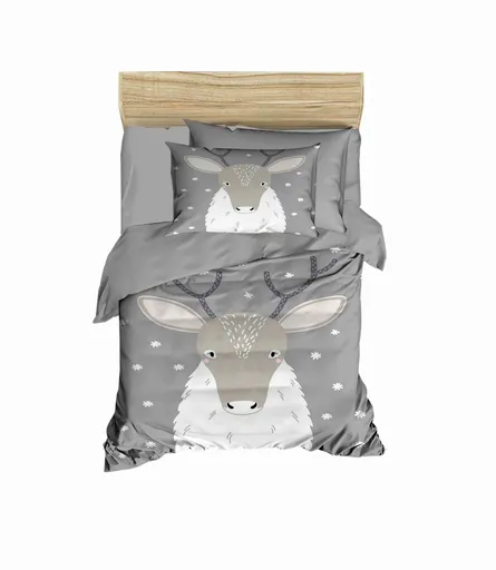 Lenjerie de pat pentru copii, L'essentiel Maison, PH1101, Gri/Alb