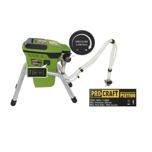 Pistol de vopsit Procraft PSE1100, 1100W pistol vopsit universal