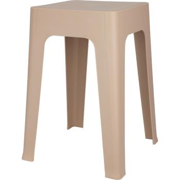 Taburet din plastic Mallys maro, 33 x 47 x 33 cm ,stivuibil, maro deschis